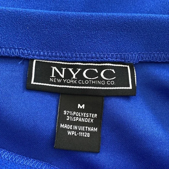 NYCC Women’s ocean blue pencil left side slit skirt with nine fabric buttons M - Picture 6 of 12